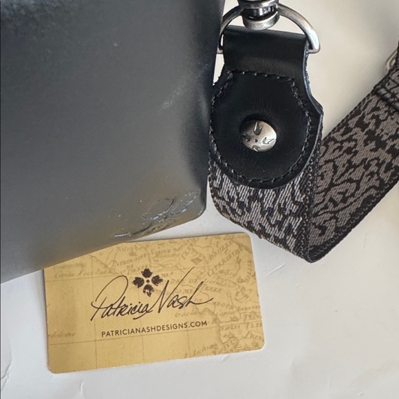 Patricia Nash Shelby Black Leather Phone Crossbody Bag With Guitar Strap - Picture 10 of 10